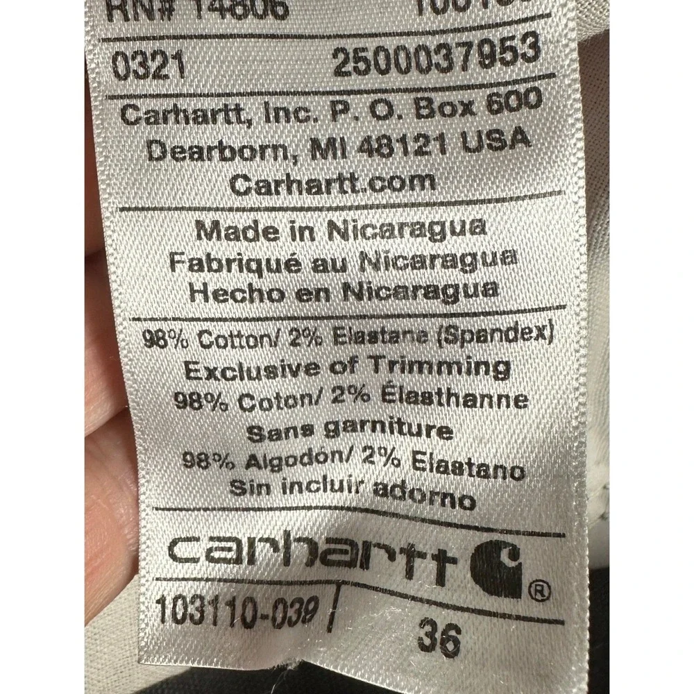 Carhartt Shorts Mens 36 Grey Relaxed Fit Canvas Workwear Cargo Utility Stretch